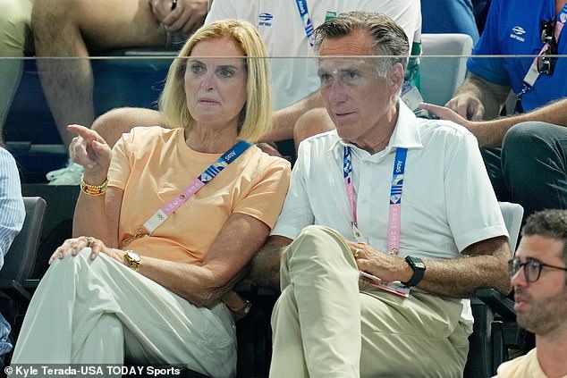 Senator Mitt Romney and his wife Ann watched as the women competed