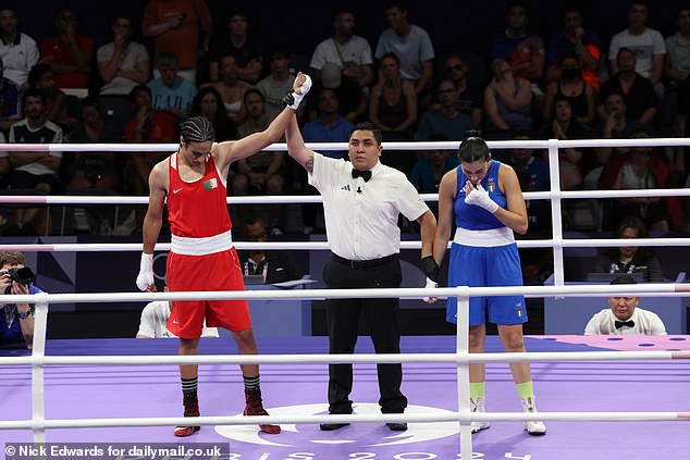 Italian boxer Carini left the match after claiming the Algerian's punches 'hurt like hell'