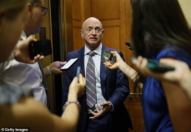 Sky high: Arizona Sen. Mark Kelly has been to space four times and could give Harris a lift in the Sun Belt