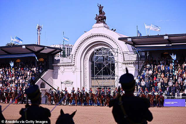 Pictured: A general view of the closing ceremony of the Great Argentine Rural Exhibition, which was attended by Milei