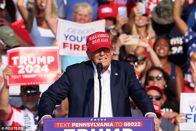 Republican presidential candidate and former U.S. President Donald Trump speaks during a campaign rally at the Butler Farm Show in Butler, Pennsylvania, U.S., July 13, 2024