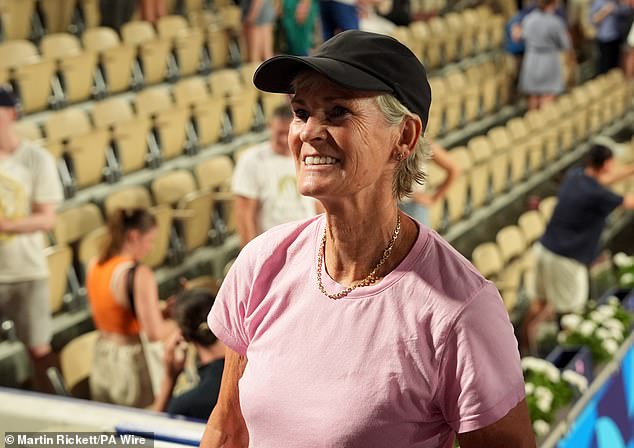 Judy was in the stands to cheer on her son for the last time at Court Suzanne Lenglen