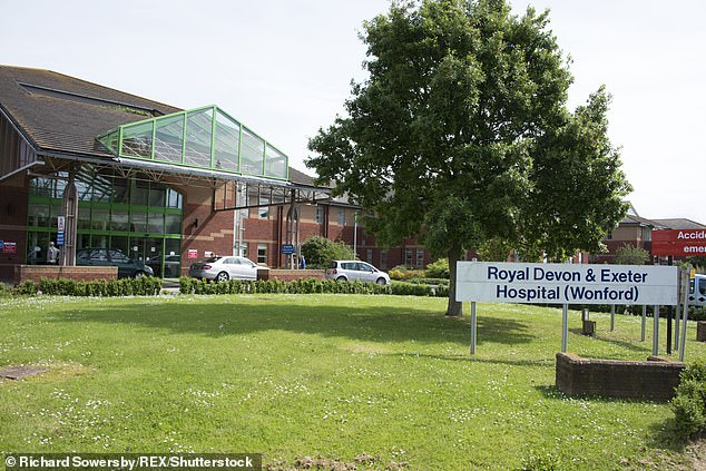 Mrs Boothby-O'Neill was admitted to the Royal Devon & Exeter Hospital (pictured) three times, during her second visit she told doctors she wanted to be discharged, the inquest heard.