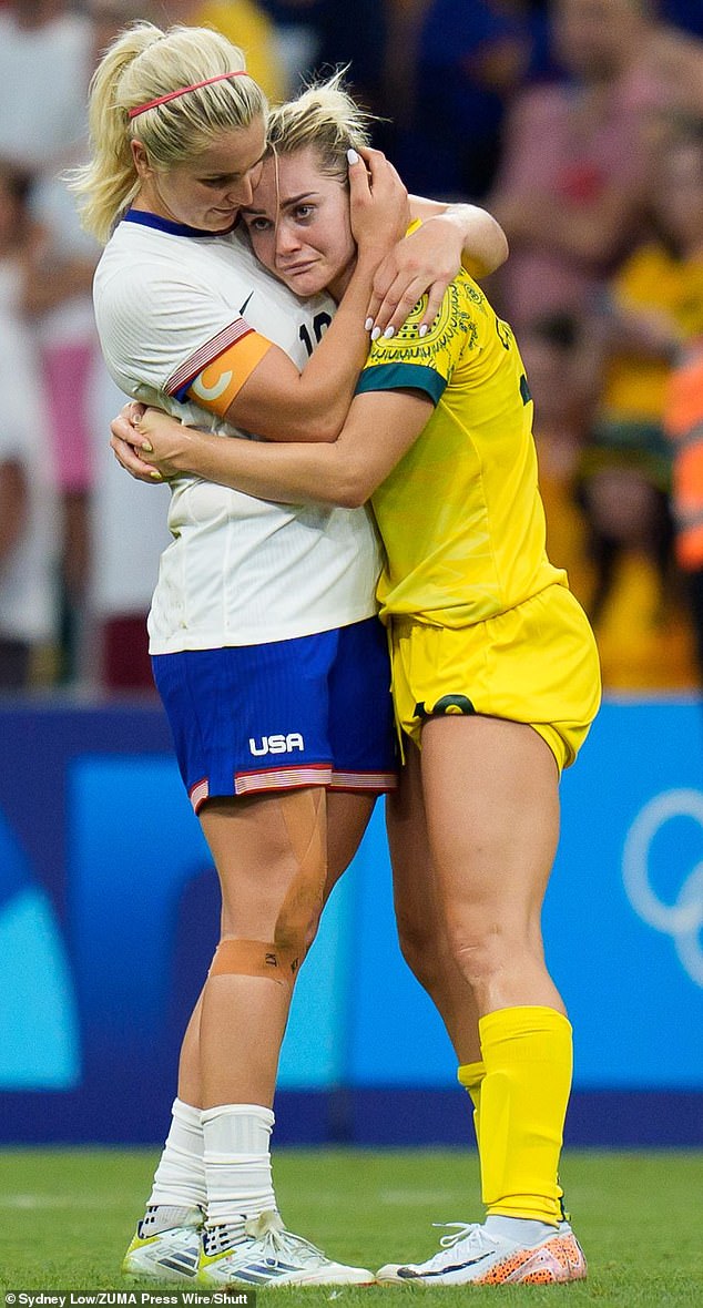 This comes after the Matildas failed to progress beyond the group stage of the Paris Olympics, their worst result since the 2000 Games (pictured right, defender Ellie Carpenter)