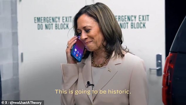 It is the second time in less than a week that Harris has been criticized for the bizarre practice, after she was seen in a video supporting her with the Obamas.