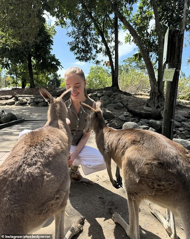 Before stepping in front of the camera, Phoebe took some time out in Queensland to get up close and personal with native wildlife at Silky Oaks Lodge