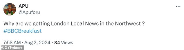 After missing out on news in their area and instead getting information on the London Underground, confused viewers took to social media to wonder if this had happened to anyone else