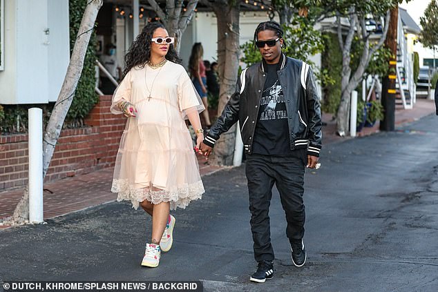 Rihanna and A$AP Rocky pictured outside the store in West Hollywood in 2022