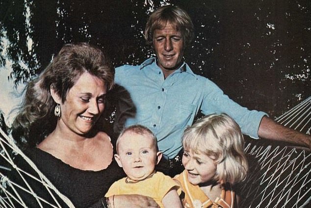 Jake Hogan's grandparents, Noelene Hogan and Paul Hogan with two of their five children in the early days of Hogan's fame