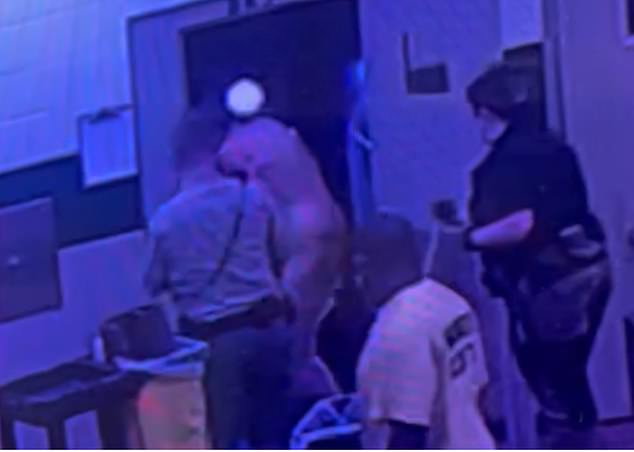 This is a clip from a video inside the Walker County Jail showing a naked inmate, reportedly Mitchell