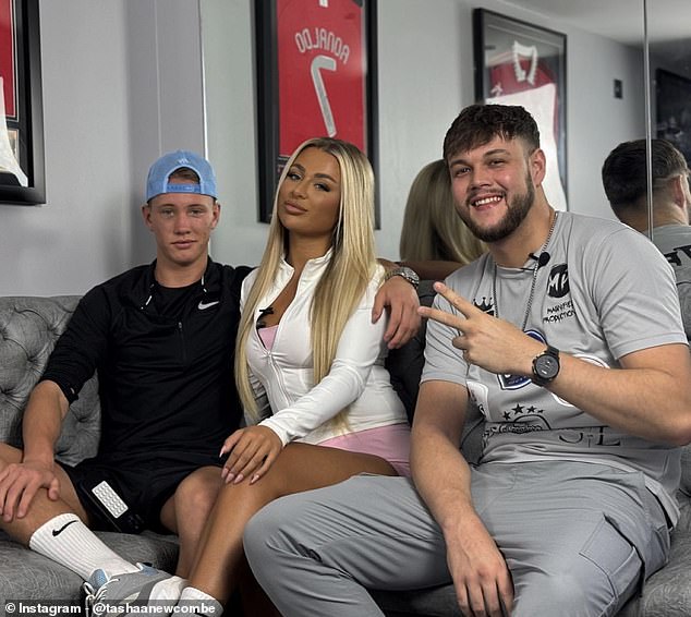 Tasha pictured alongside her boyfriend, Marko Vituk (left), and a friend. The pair appeared together on The Bro'Cast Podcast, where Tasha said she never expected 