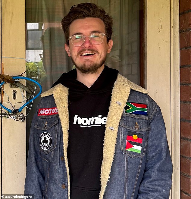 Controversial left-wing influencer Jordan van den Berg (pictured) said he was 'proud' of the Officeworks manager because 'customers can't force employees to print whatever they want'