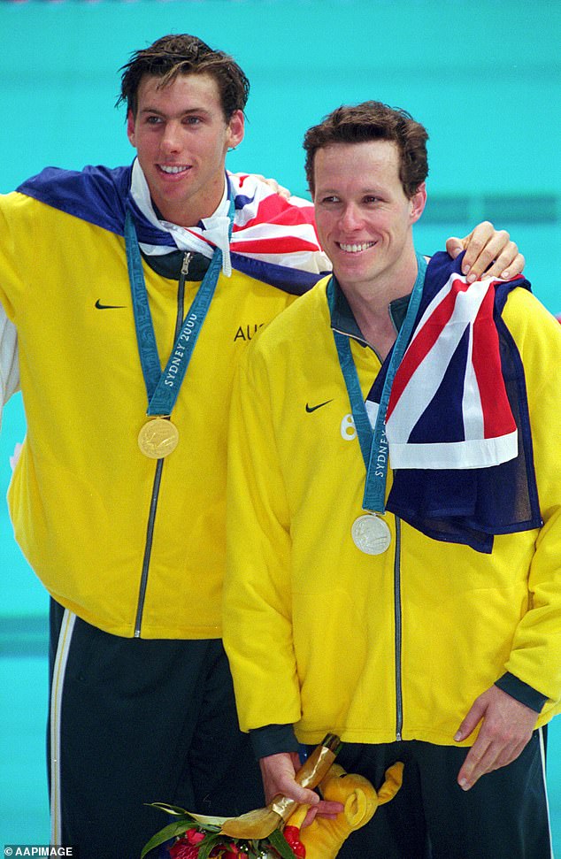 Pictured: Hackett and Kieren Perkins at the 2000 Sydney Olympics