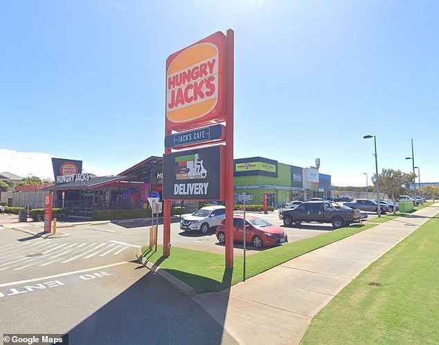 The horrific scenes unfolded outside Hungry Jack's restaurant in Perth's northern suburb of Jindalee at around 3.15am on Friday