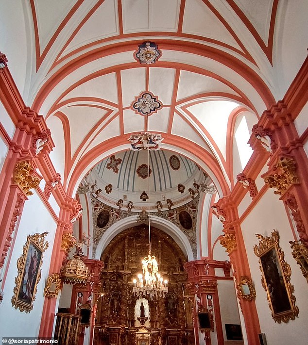 The latest renovation included painting the interior of the church and several cherub figures