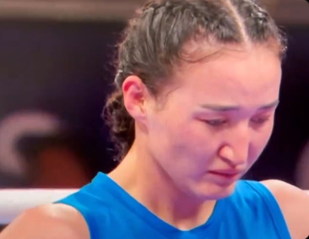 Turdibekova could not hold back her tears after losing to the boxer, who failed a gender eligibility test for the Women's World Boxing Championship last year.