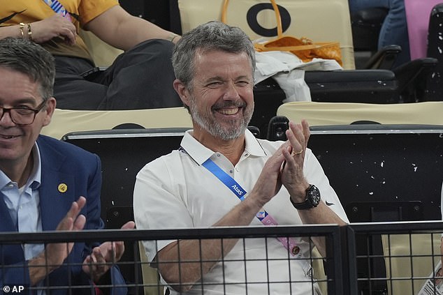 The royal cheered and winced from the stands as he watched the exciting match at the Porte de la Chapelle Arena intently