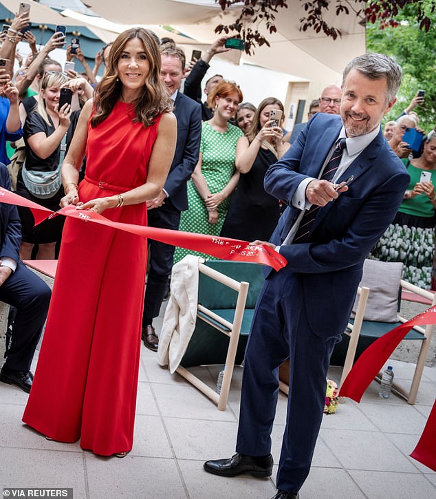 Last week, the couple appeared in high spirits as they attended the opening of the Danish pavilion at the Maison du Danemark on the Champs-Elysees, which will be open throughout the summer of the Games.