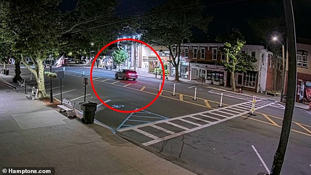 The singer's BMW was seen driving through Sag Harbor in the early hours of Tuesday, June 18, on nearby surveillance camera footage