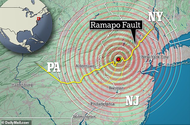 The aftershock struck about seven miles (11 kilometers) from the epicenter of the April quake, which was felt hundreds of miles away in major cities including New York City and Baltimore, Maryland.