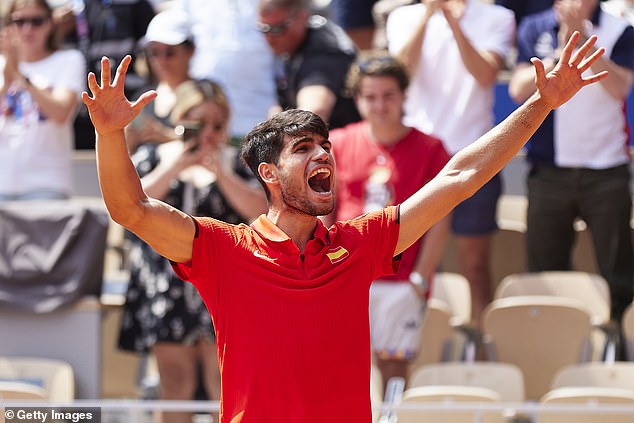 Spanish tennis superstar Carlos, 21, (shown here) cruised to the Olympic men's singles final with a decisive 6-1, 6-1 victory over 23-year-old Felix.