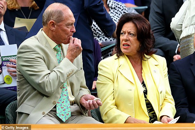 Boycott claimed his life was saved by the actions of his wife Rachael, pictured (right) next to him in the Royal Box on Centre Court at Wimbledon in June 2013.