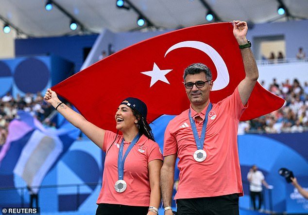 The 52-year-old competed in his fifth Olympic Games with his shooting partner Sevval Ilayd Tarhan