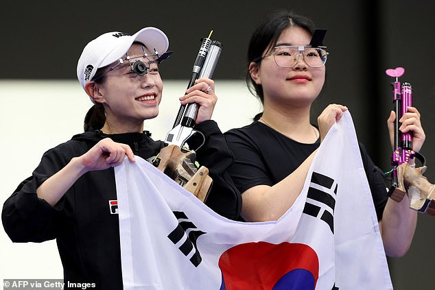 South Korean pistol shooters Kim Yeji (left) and Oh Ye Jin have also gone viral for their cold looks