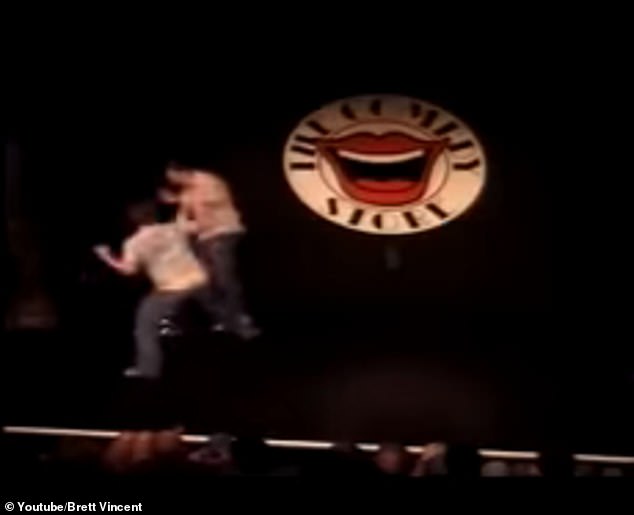 Jefferies has been beaten up twice by troublemakers, one of which was caught on camera at The Comedy Store in Manchester in 2007 in now infamous footage (see photo)