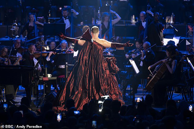 However, the star exuded class as she headlined the concert in a custom-made Vivienne Westwood gown by Andreas Kronthaler, 58