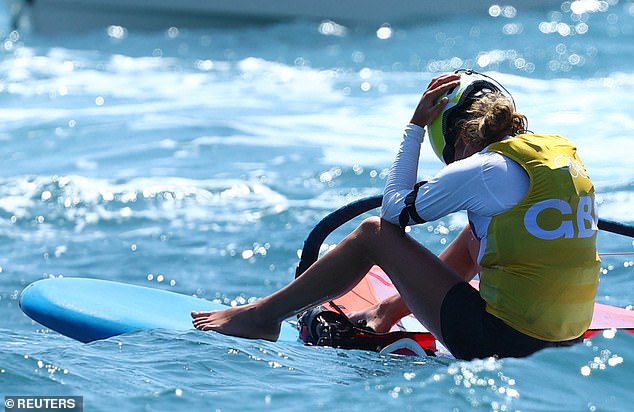 She was photographed with her head in her hands immediately after the final race of the event