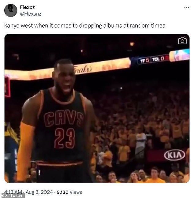 Another fan used a highlight reel of LeBron James' slam dunk and added: 