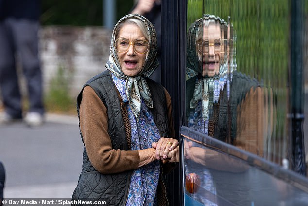 She wears a green headscarf and oversized glasses – similar to those she wore in The Queen 18 years ago – for the role of Elizabeth Best, a former spy and one of the drama's four central characters.