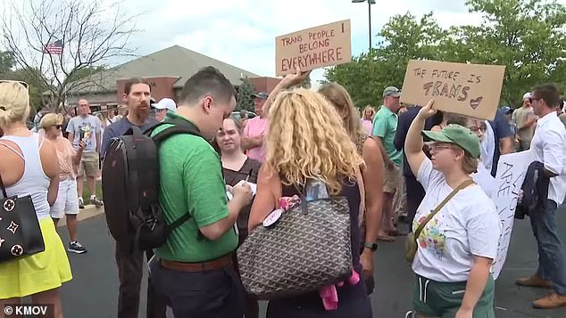 Protesters and counter-protesters came to the press conference