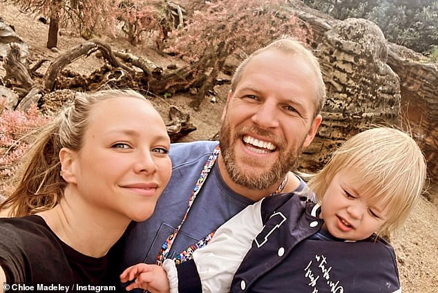 The fitness guru, 36, and former rugby player James, 38, announced their split in October 2023 after a decade together and five years of marriage (pictured with their daughter Bodhi)