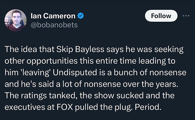 1722728507 76 Sports world divided over Skip Bayless sudden departure from Undisputed