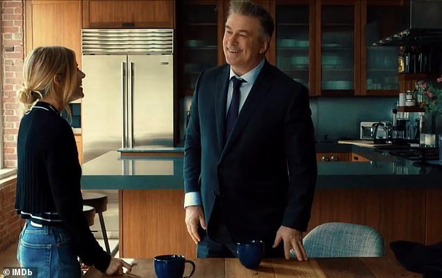 Mrs. Miller and Alec Baldwin as their characters Vera Lockman and Detective McCutcheon in An Imperfect Murder