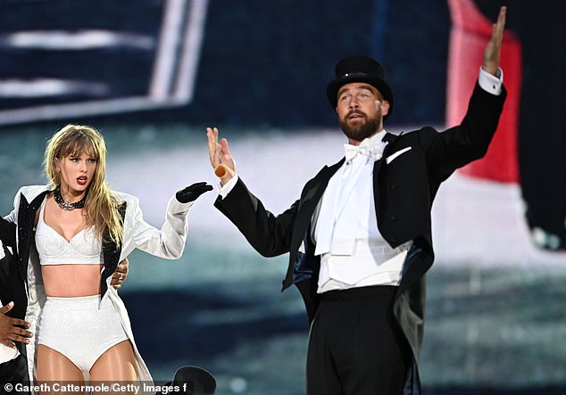 Kelce also made his stage debut with Swift during a show at Wembley Stadium in London