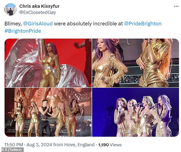 1722750130 539 Girls Aloud put on showstopping performance in shimmering gold outfits