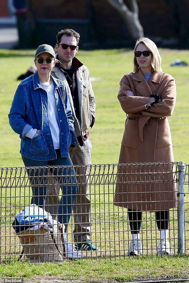 The happy family were joined by a family friend for a fun day out at Bronte Beach in Sydney