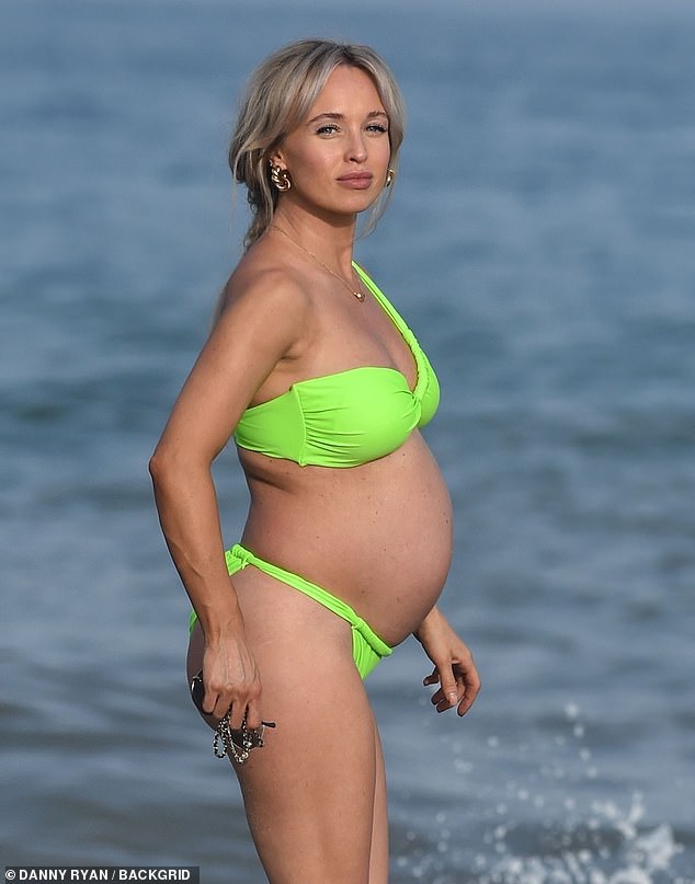 All eyes were on Jorgie as she walked along the beach