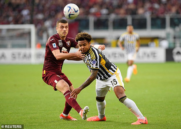 Former Leeds midfielder Weston McKennie (right) has been told he is no longer part of Juventus' plans