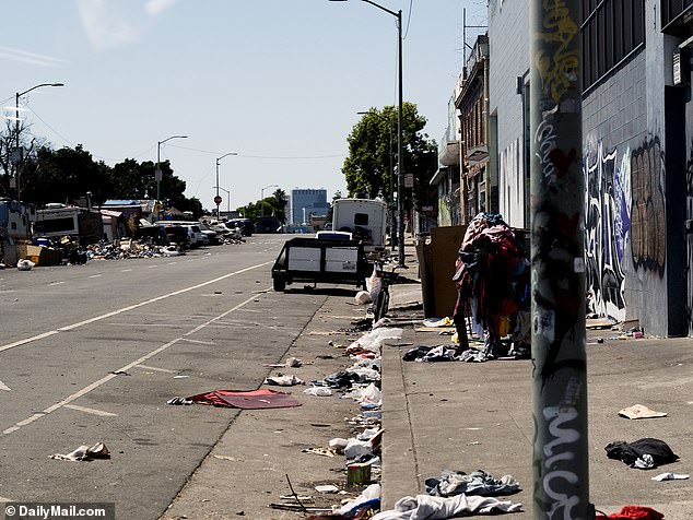 Oakland is also grappling with a homeless crisis, with scenes of desperation like this becoming more common in the beleaguered metropolis.