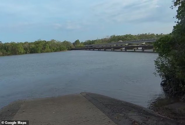 Locals warned tourists not to fish near the bridge (pictured), as the deep riverbanks in the area would make it difficult to escape an attack.