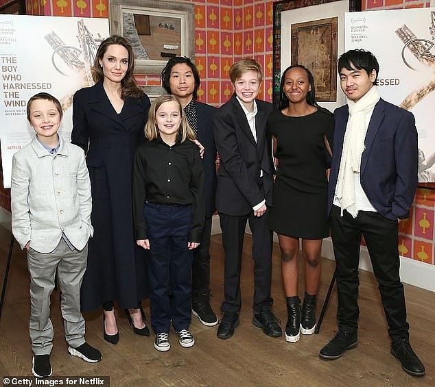 Jolie is still with her son, as well as his other siblings, who have been 