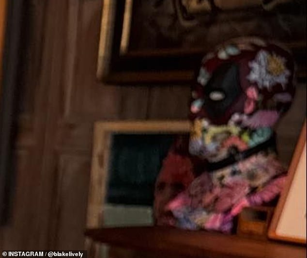 While Lively's sense of style was the focus of the post, some astute fans took interest in a floral Deadpool mask that sat on a wooden piano in the Tribeca home