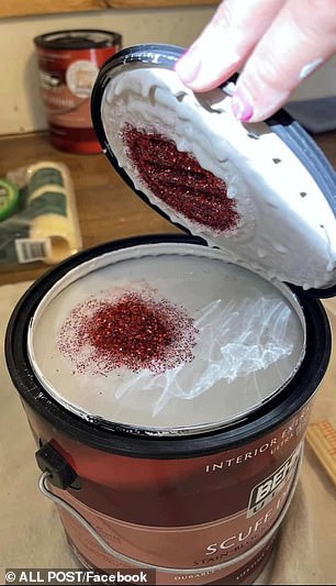 She also put glue and glitter in the ice cream maker