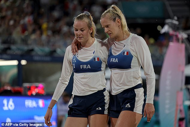 French players Alexia Richard and Lezana Placette wore shorts and t-shirts under their bikini bottoms last week