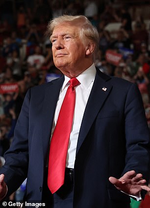 Former President Donald Trump in Harrisburg, PA on July 31