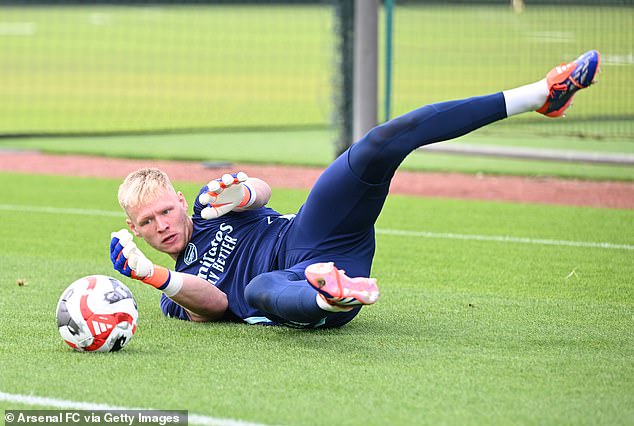 Arsenal goalkeeper Aaron Ramsdale, who was England's number 2 in Germany, was also back in action